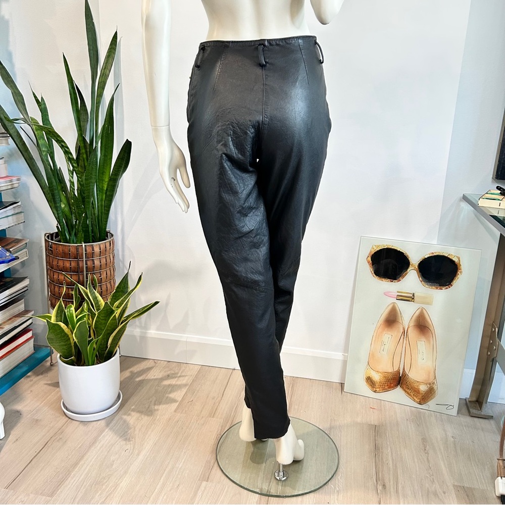 Vintage Black Lambskin Leather Pants - Picture 15 of 17